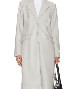 womens-light-grey-faux-leather-trench-coat