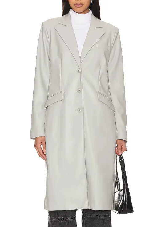 womens-light-grey-faux-leather-trench-coat