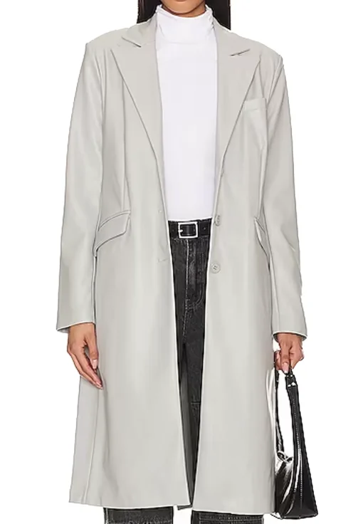 womens-light-grey-faux-leather-trench-coat