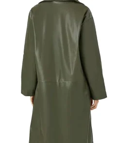 womens-olive-faux-leather-coat