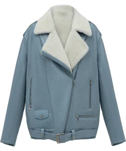 womens-shearling-blue-faux-leather-jacket