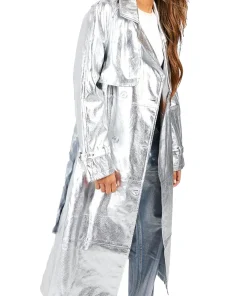 womens-silver-faux-leather-maxi-trench-coat