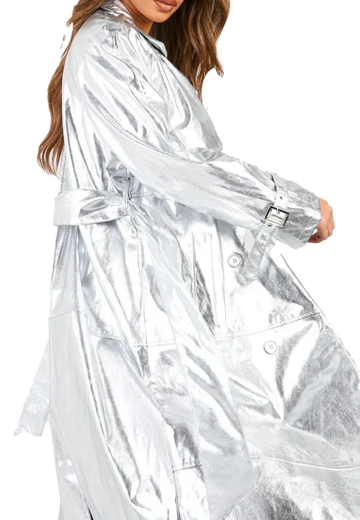 womens-silver-faux-leather-maxi-trench-coat