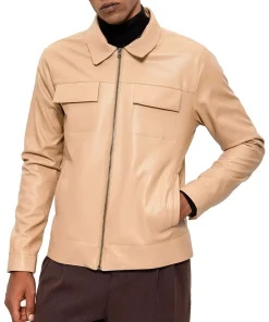 mens-faux-leather-beige-jacket
