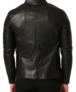 mens-stand-collar-faux-leather-black-jacket