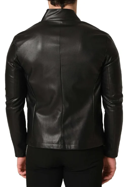 mens-stand-collar-faux-leather-black-jacket