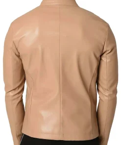 mens-stand-collar-faux-leather-camel-jacket