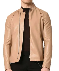 mens-stand-collar-faux-leather-camel-jacket
