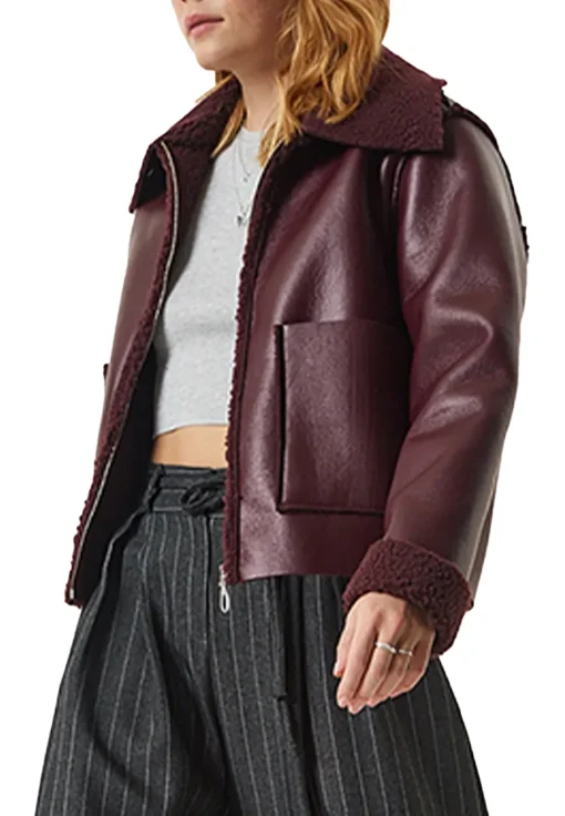 womens-burgundy-faux-leather-long-sleeves-jacket