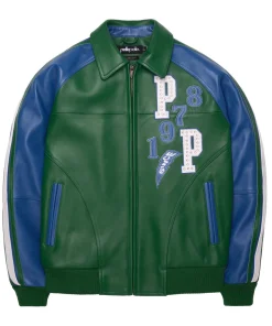 green-leather-jacket