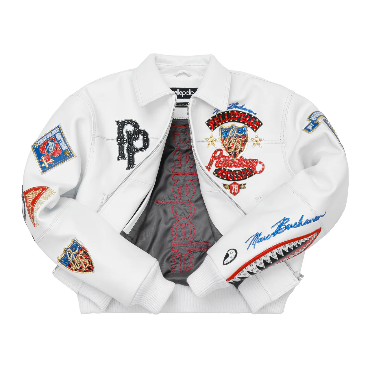 Womens American Bruiser Pelle Pelle White Jacket 3 womens-pelle-pelle-jacket