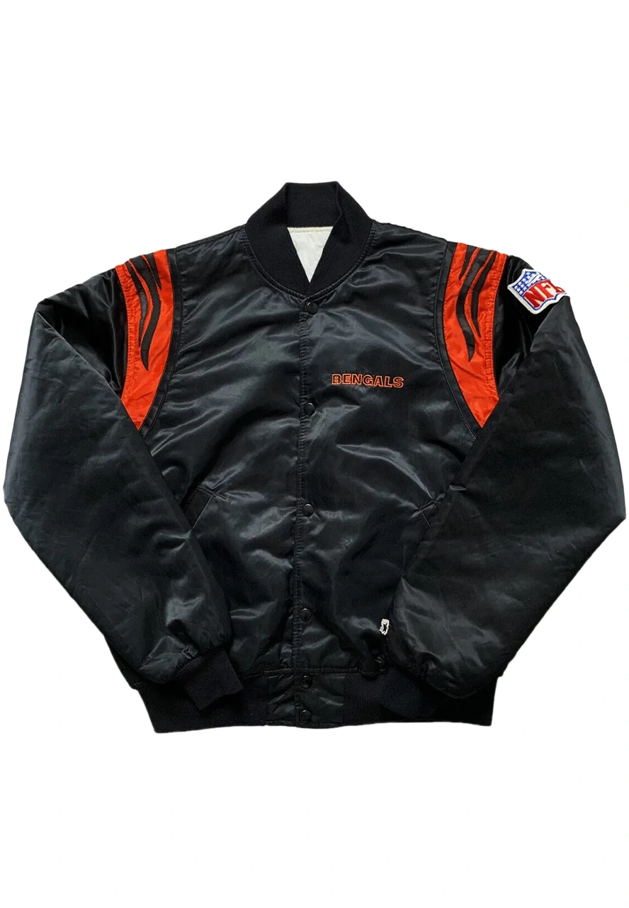 NFL Black and White Bengals Satin Jacket 6 black-bengals-satin-jacket
