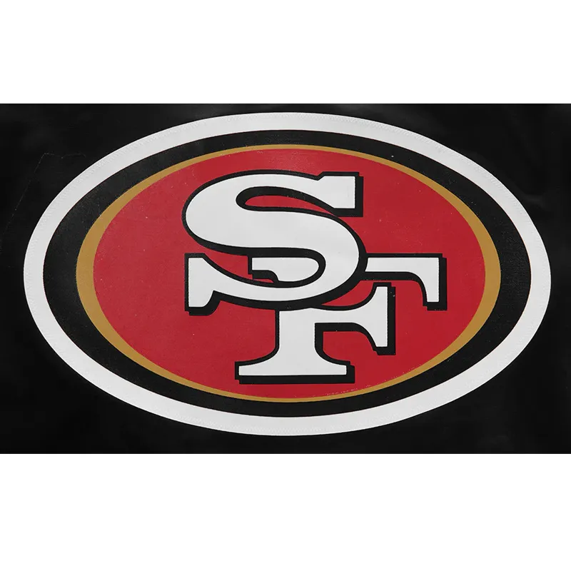San Francisco 49ers Red Satin Jacket 10 black-bomber-jacket