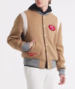 San Francisco 49ers Teddy Varsity Jacket 7 san-francisco-49ers-teddy-brown-varsity-jacket