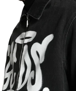 GCDS Black Denim Jacket 9 gcds-print-jacket