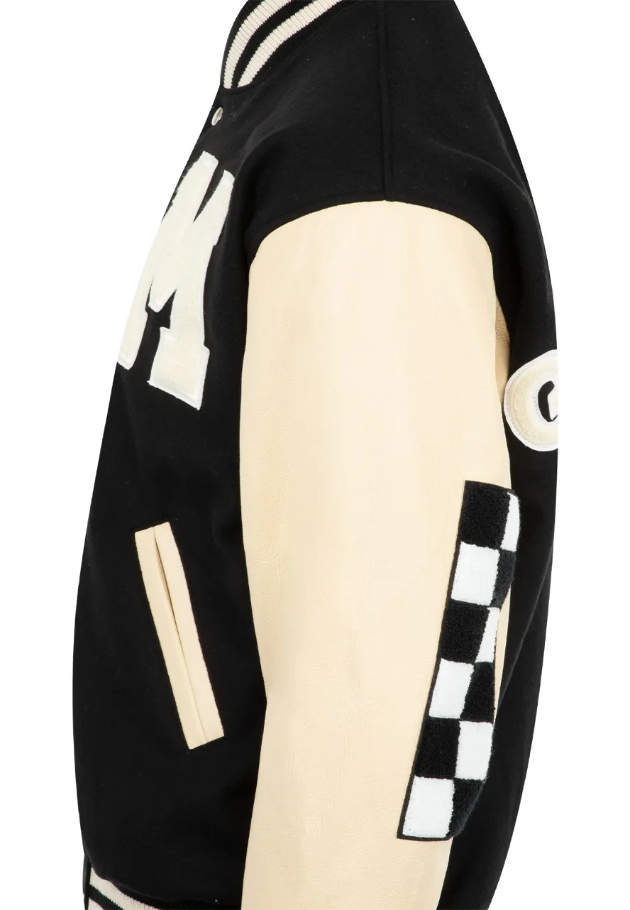 MR. Saturday Black Wool Varsity jacket 3 good-luck-varsity-jacket
