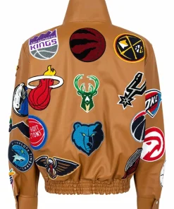 NBA Collage Brown Leather Jacket 4 nba-collage-brown-jacket