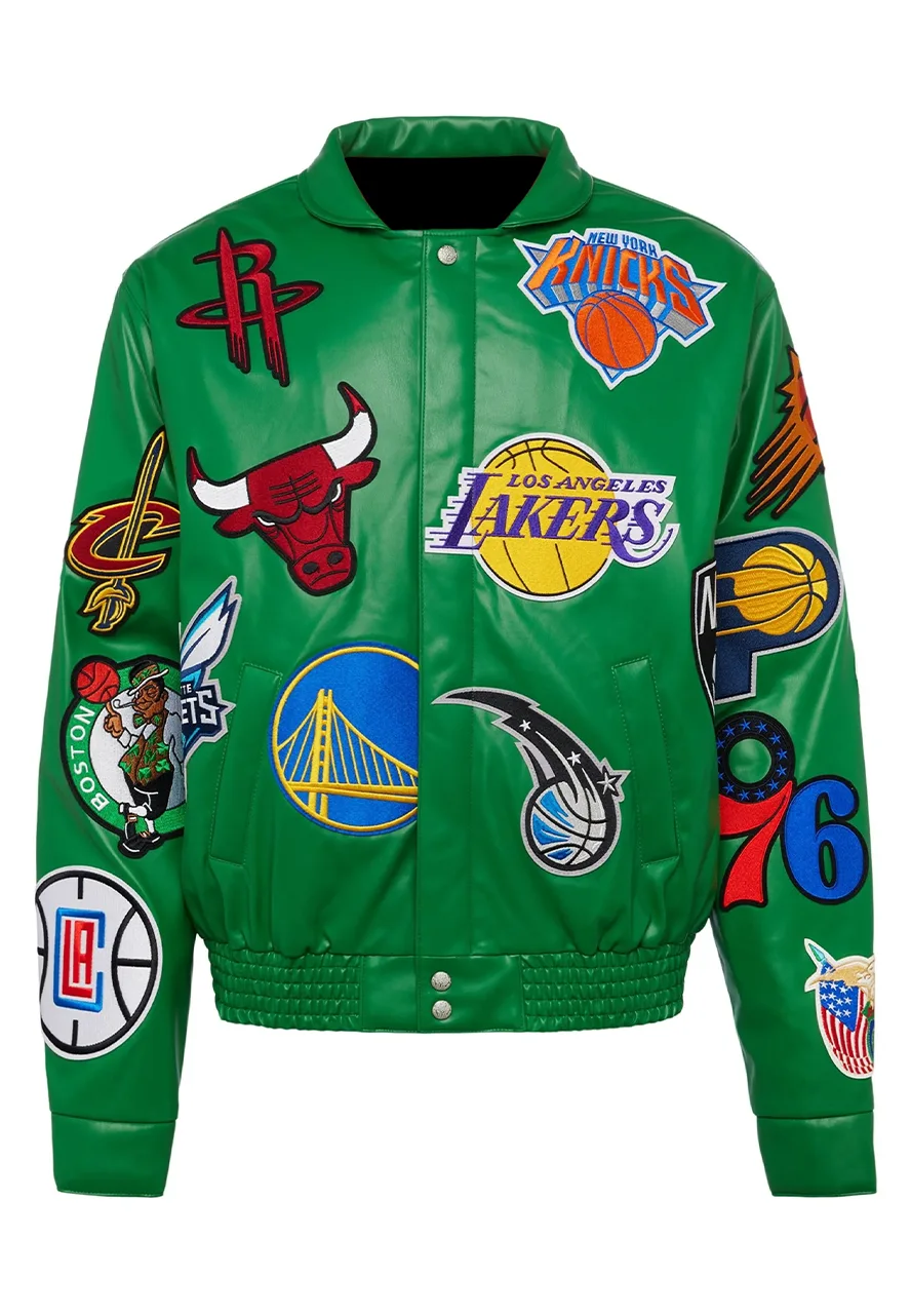 NBA Collage Green Leather Jacket 1 nba-collage-green-leather-jacket