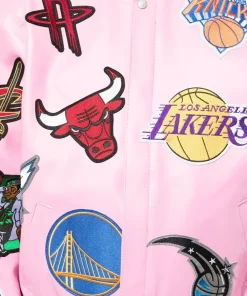 NBA Collage Light Pink Leather Jacket 9 nba-collage-jacket