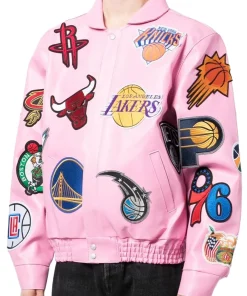 NBA Collage Light Pink Leather Jacket 8 nba-collage-light-pink-jacket
