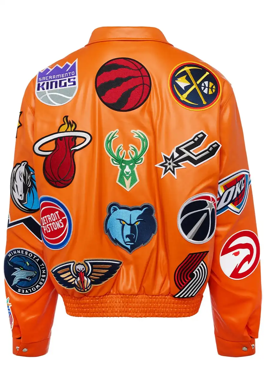 NBA Collage Orange Leather Jacket 2 nba-collage-orange-leather-bomber-jacket