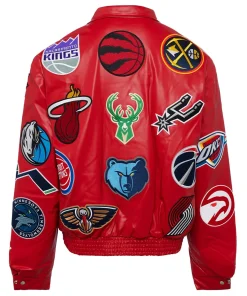 NBA Collage Red Leather Bomber Jacket 3 nba-collage-red-leather-jacket