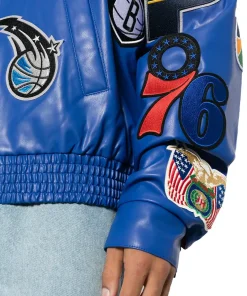 NBA Collage Royal Blue Leather Jacket 9 nba-collage-royal-blue-jacket