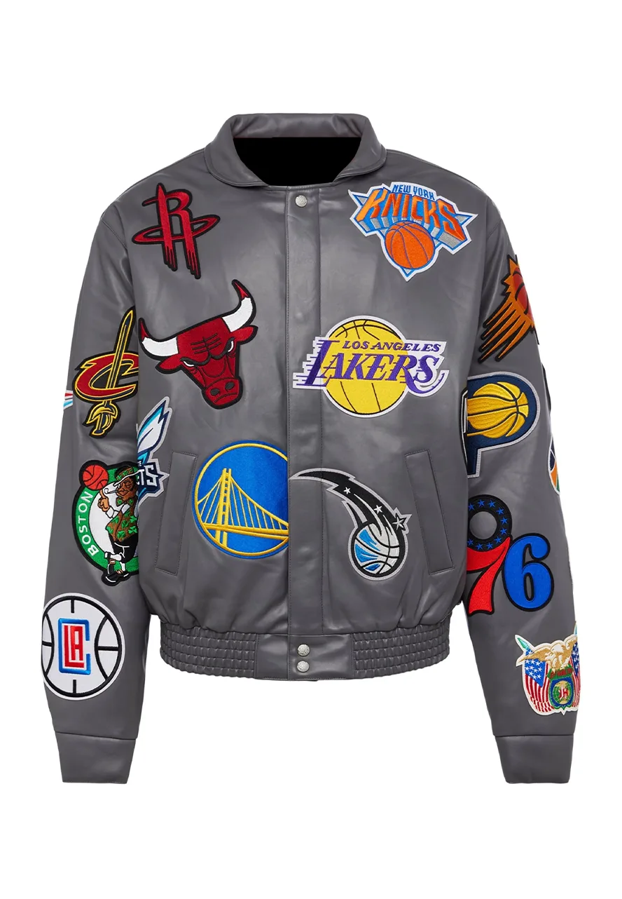 NBA Collage Grey Leather Jacket 1 nba-grey-leather-jacket