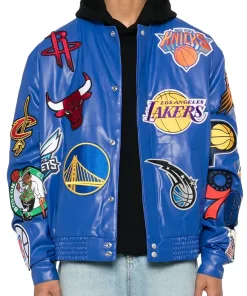 NBA Collage Royal Blue Leather Jacket 7 nba-royal-blue-leather-jacket