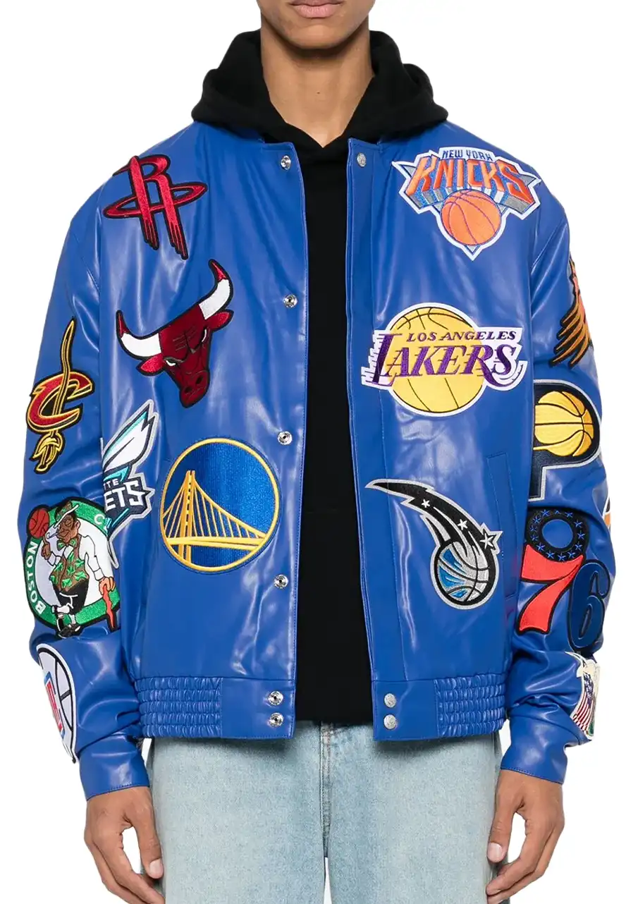 NBA Collage Royal Blue Leather Jacket 3 nba-royal-blue-leather-jacket