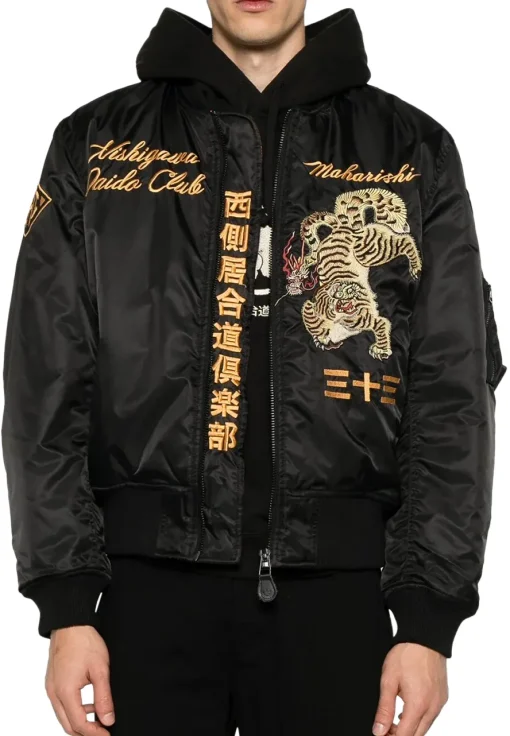 nekomata-tiger-ma-1-black-jacket