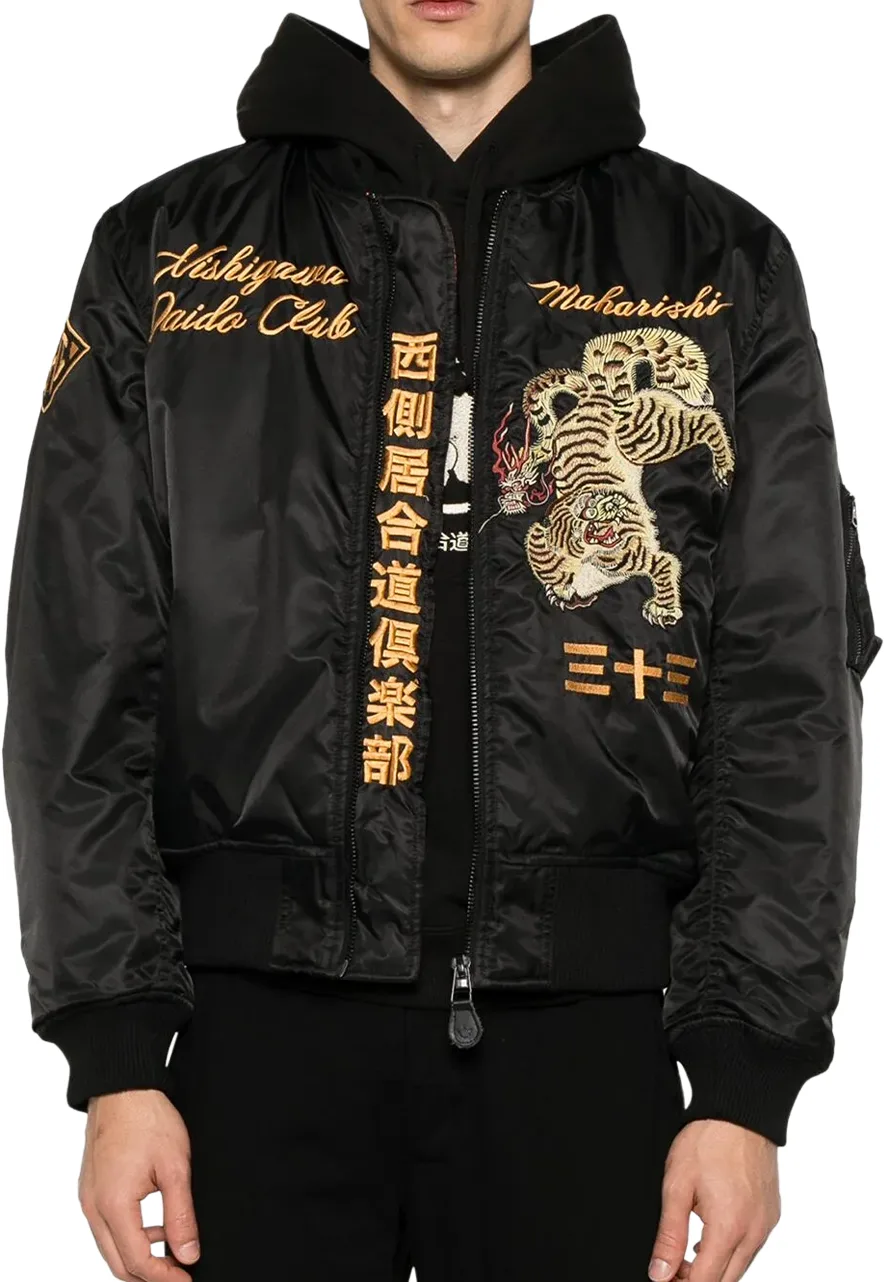 Nekomata Tiger MA-1 Black Satin Jacket 2 nekomata-tiger-ma-1-black-jacket