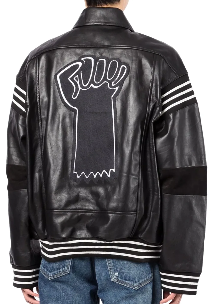 Patch Detail Black Leather Bomber Jacket 2 patch-detail-black-leather-jacket