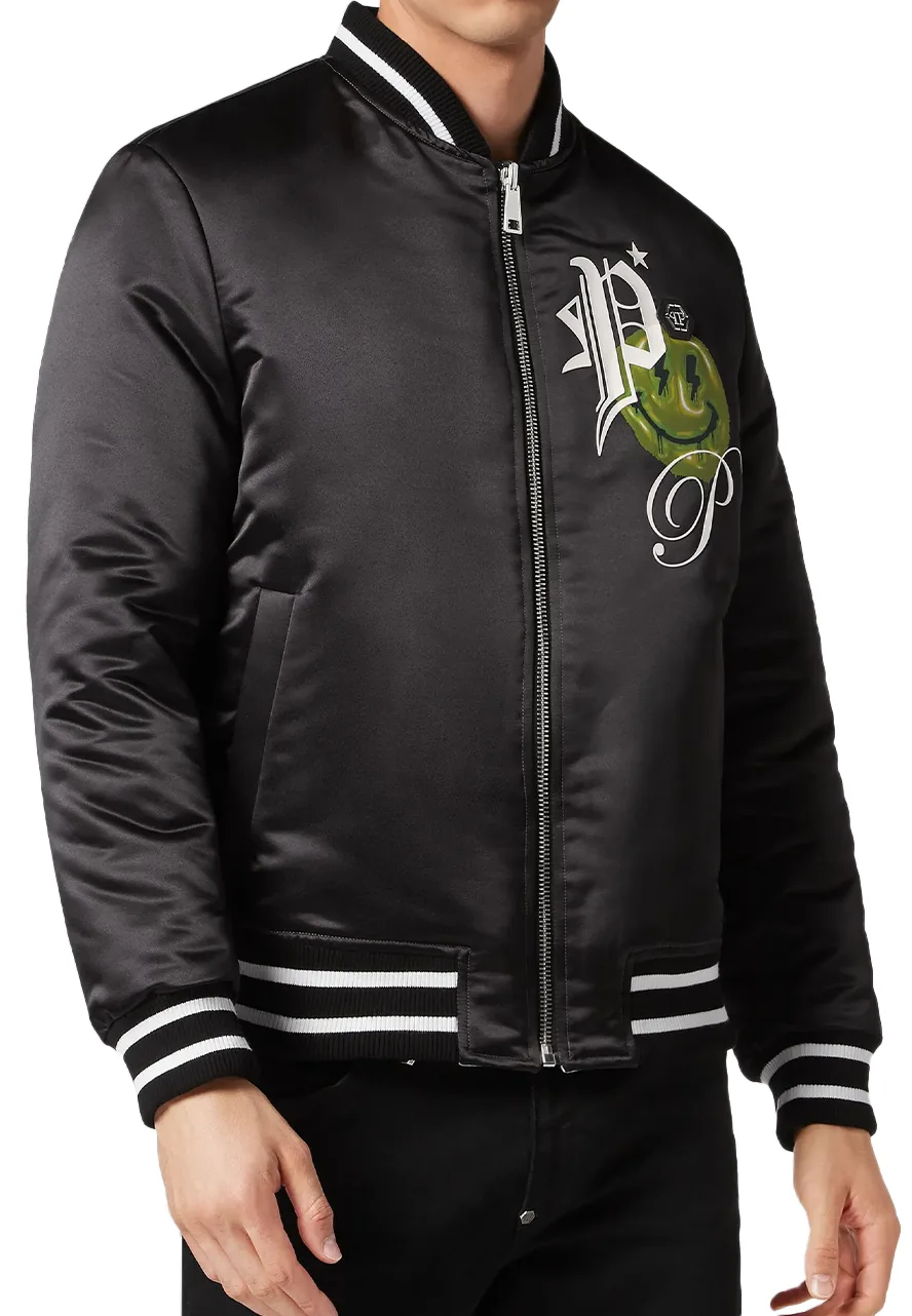 Philipp Plein Satin Black Bomber Jacket 3 philipp-plein-jacket