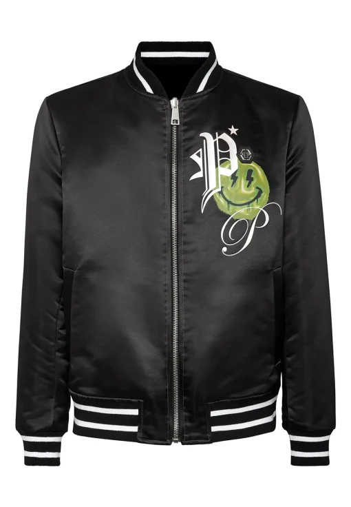 philipp-plein-satin-black-bomber-jacket