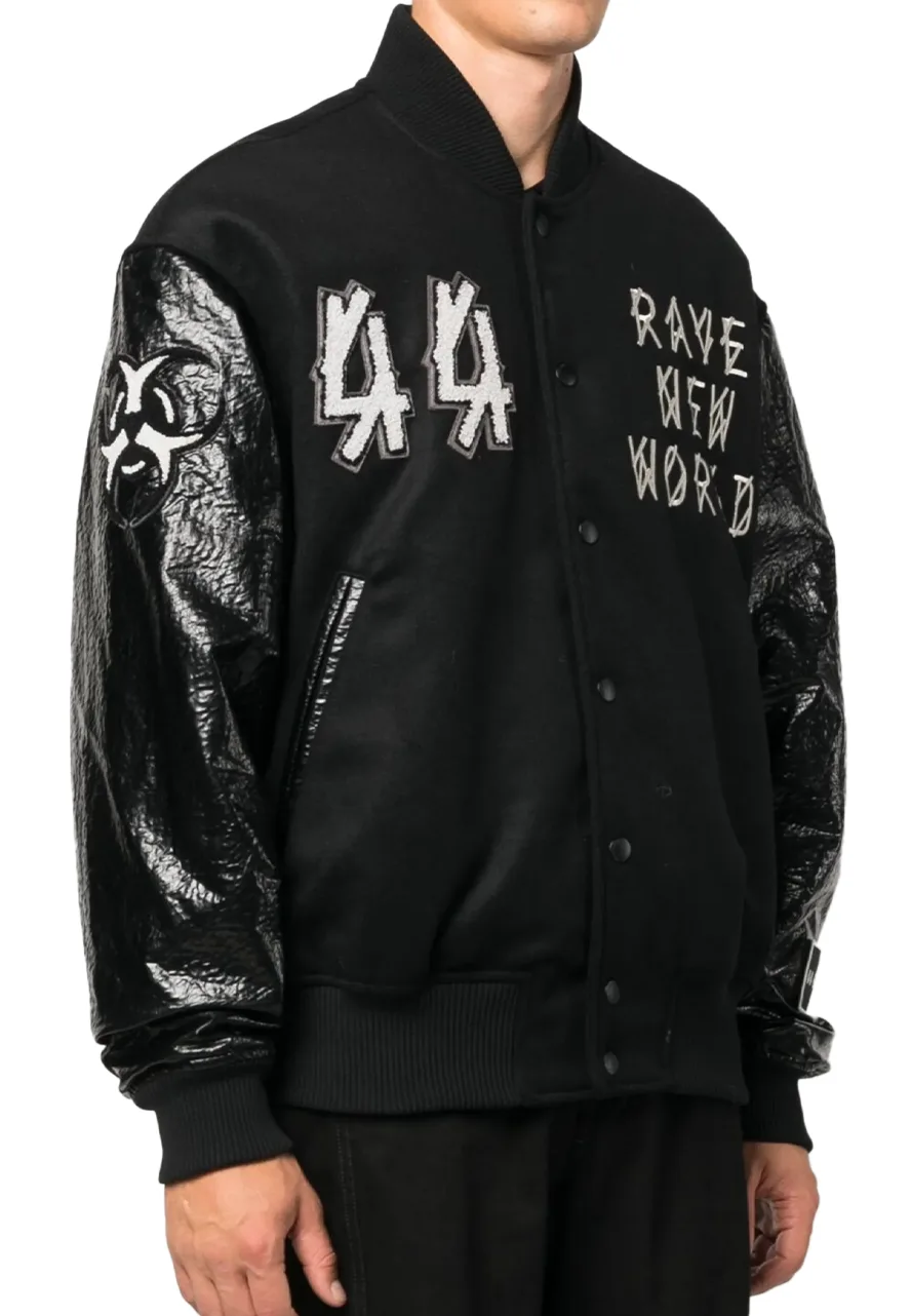 Rave New World Black Bomber Jacket 4 rave-new-world-wool-and-leather-jacket