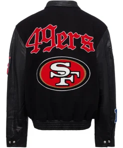 JH San Francisco 49ers Black Bomber Jacket 3 san-francisco-49ers-black-bomber-jacket