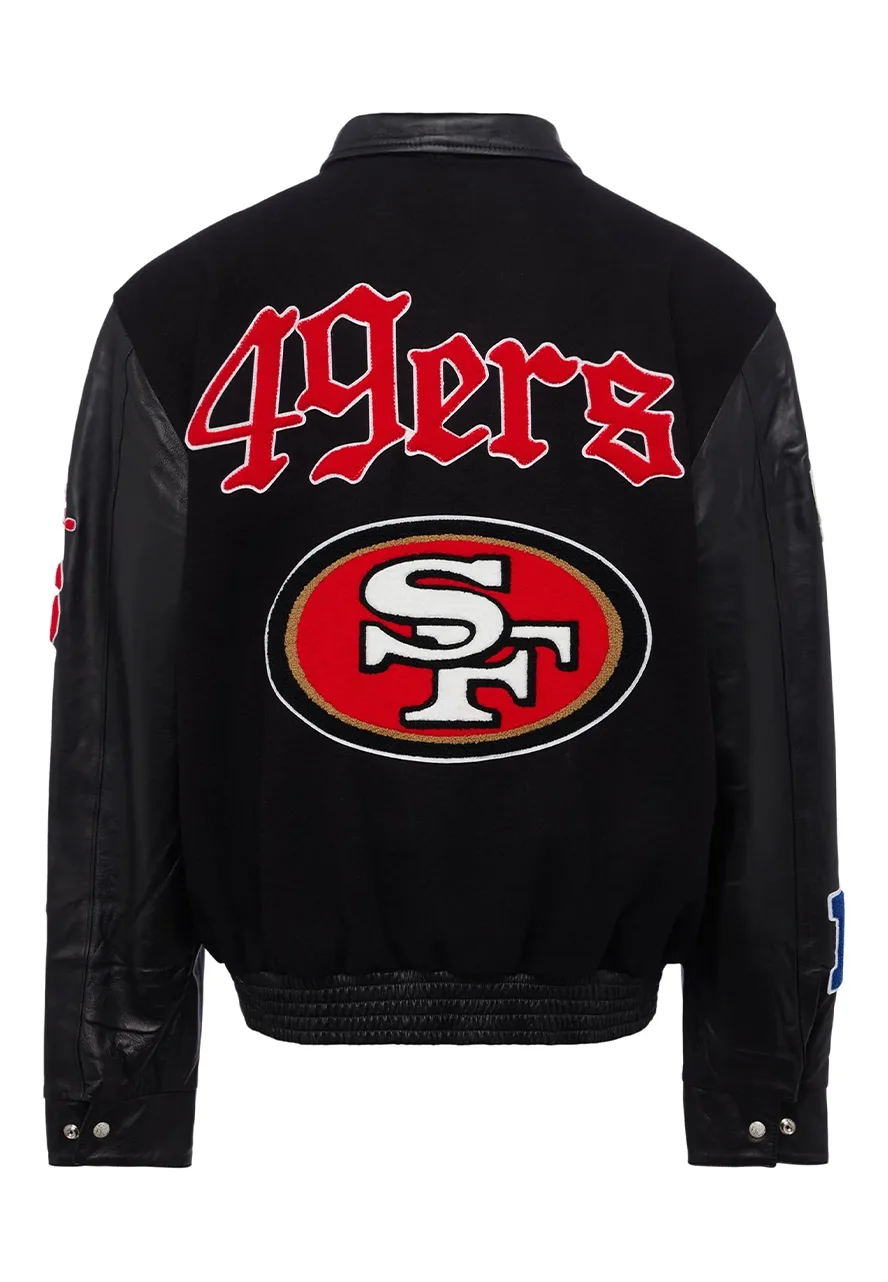 JH San Francisco 49ers Black Bomber Jacket 2 san-francisco-49ers-black-bomber-jacket