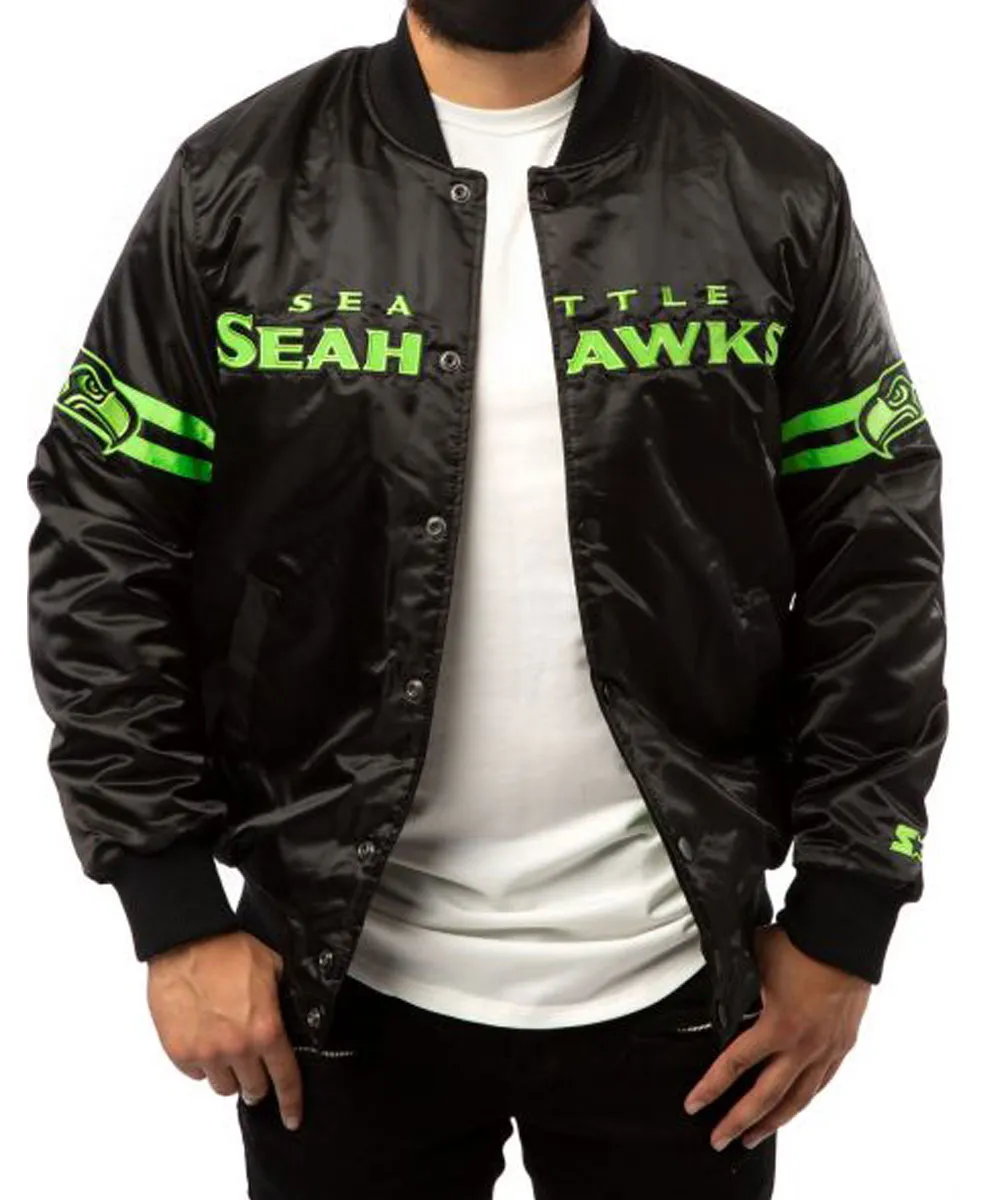 Seattle Seahawks Black Satin Jacket 3 seattle-seahawks-black-jacket
