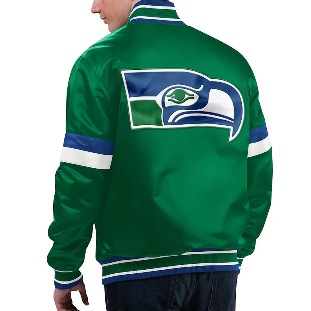 Seattle Seahawks Gridiron Classics Home Game Satin Green Jacket 2 seattle-seahawks-satin-green-jacket