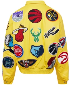 starter-nba-collage-yellow-leather-jacket