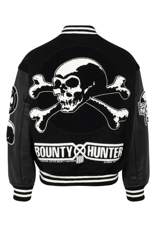 supreme-bounty-hunter-black-varsity-jacket
