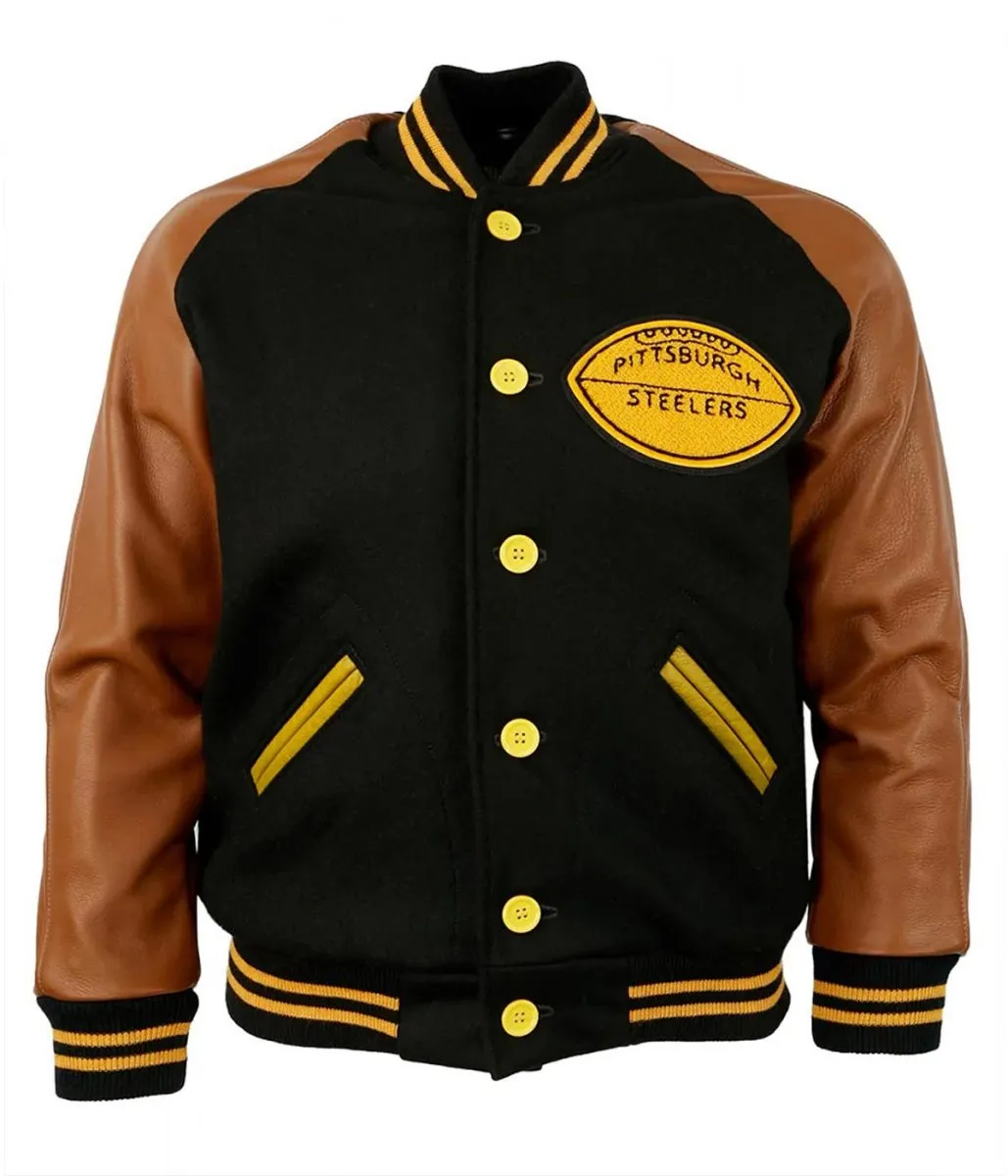 1955 Pittsburgh Steelers Brown and Black Jacket 1 1955-pittsburgh-steelers-brown-and-black-jacket