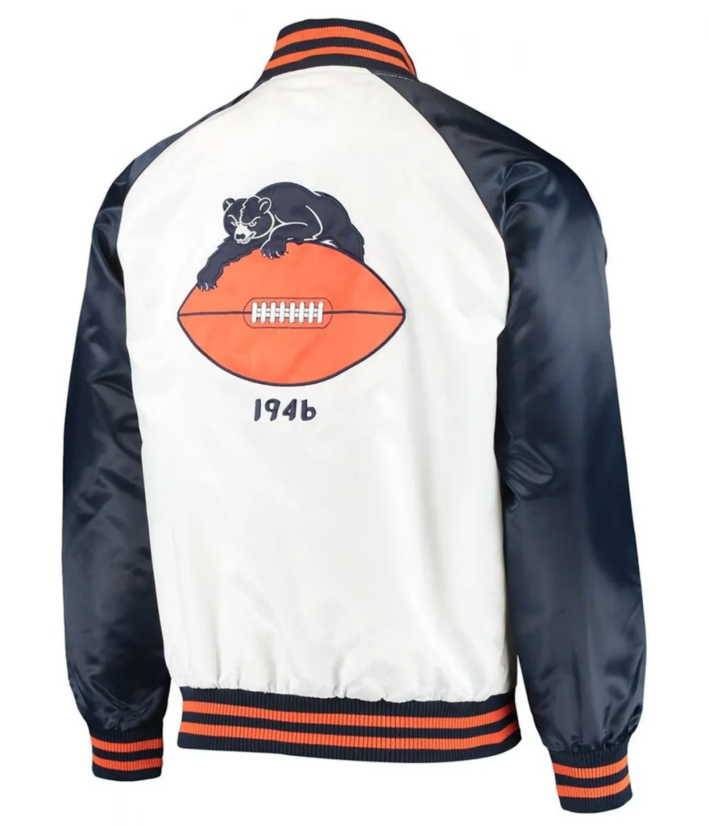 Chicago Bears Clean Up Throwback Satin Jacket 2 chicago-bears-clean-up-throwback-full-snap-jacket