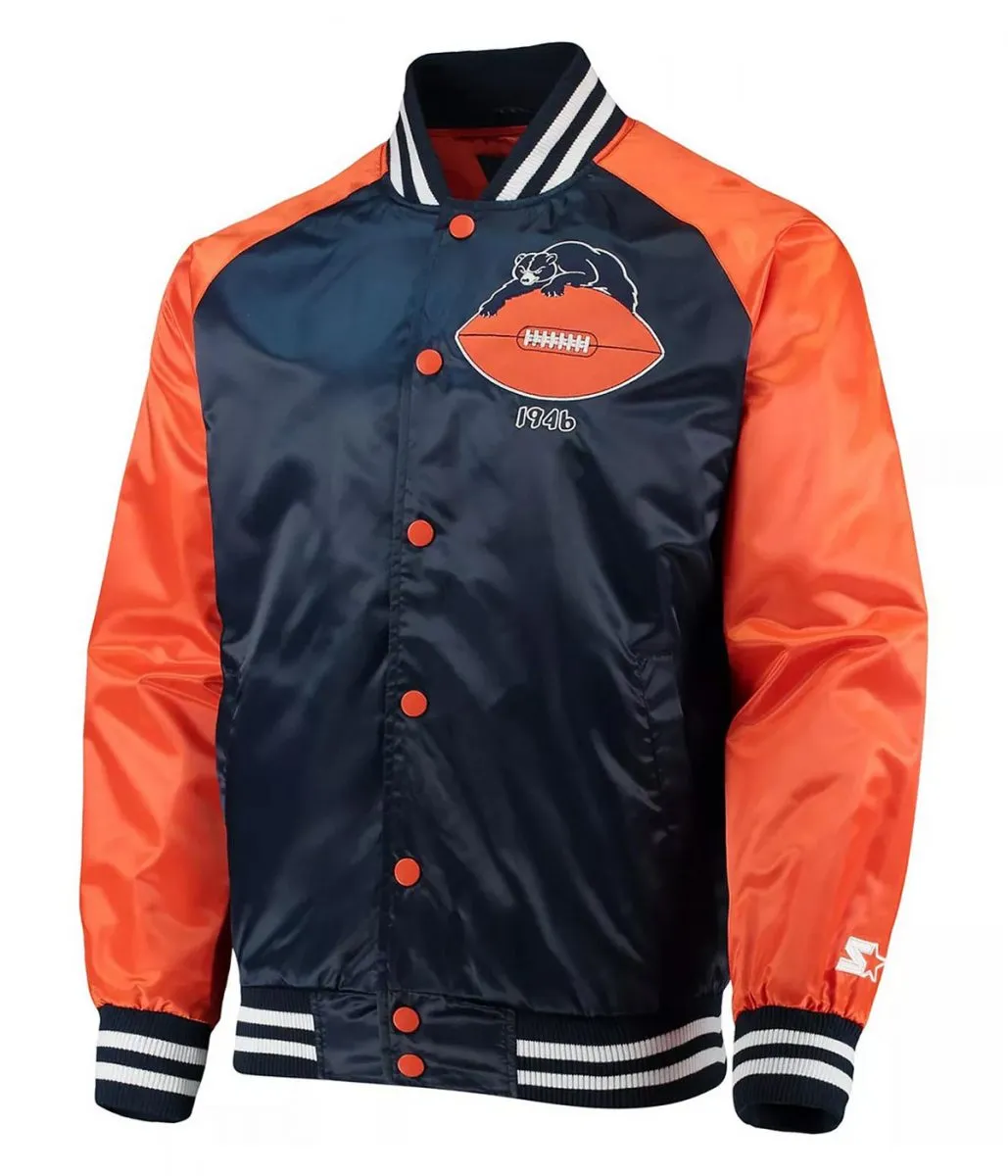 Chicago Bears Clean Up Throwback Satin Jacket 3 chicago-bears-clean-up-throwback-jacket