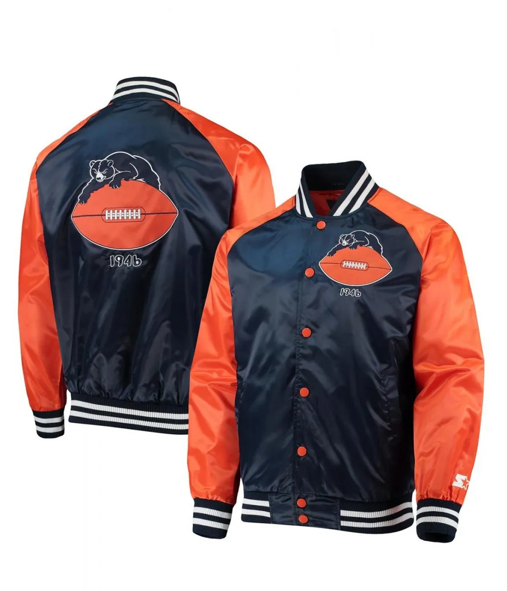 Chicago Bears Clean Up Throwback Satin Jacket 8 chicago-bears-throwback-satin-jacket