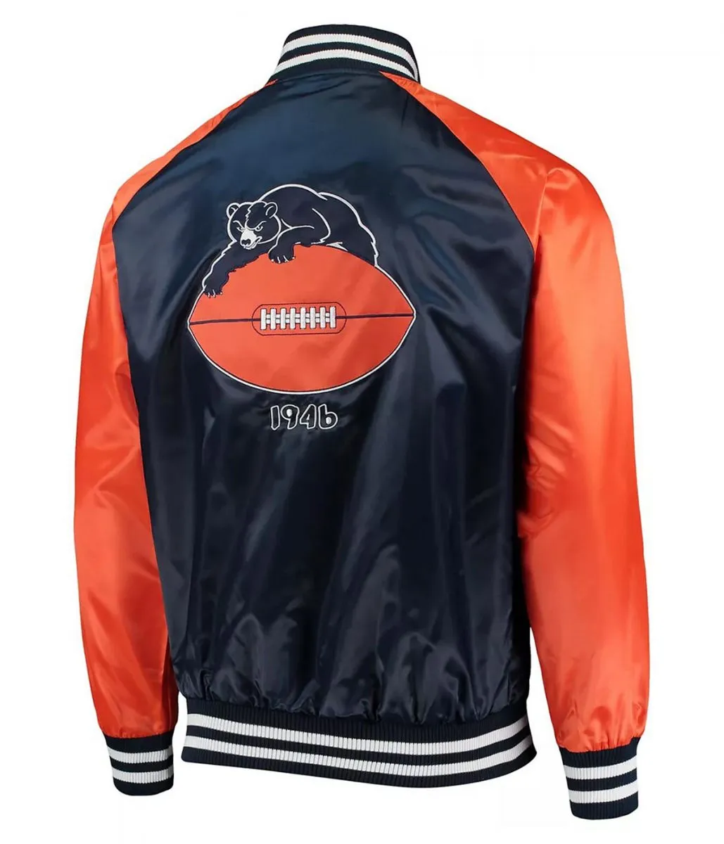 Chicago Bears Clean Up Throwback Satin Jacket 4 chicago-bears-varsity-satin-jacket