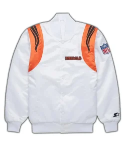 NFL Cincinnati Bengals Black and White Satin Jacket 9 cincinnati-bengals-white-jacket