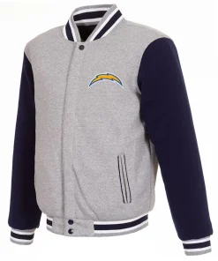 los-angeles-chargers-navy-blue-and-gray-varsity-jacket