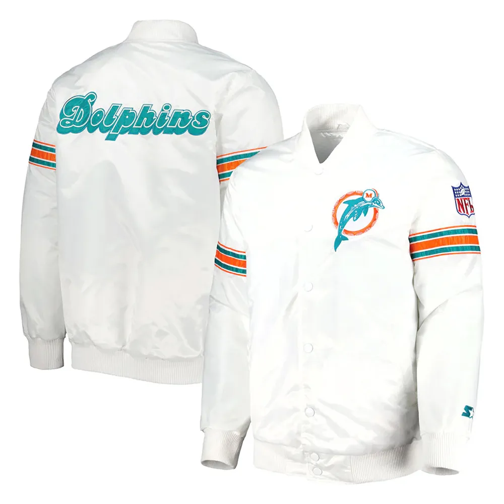 The Power Forward Miami Dolphins White Jacket 3 miami-dolphins-white-jacket